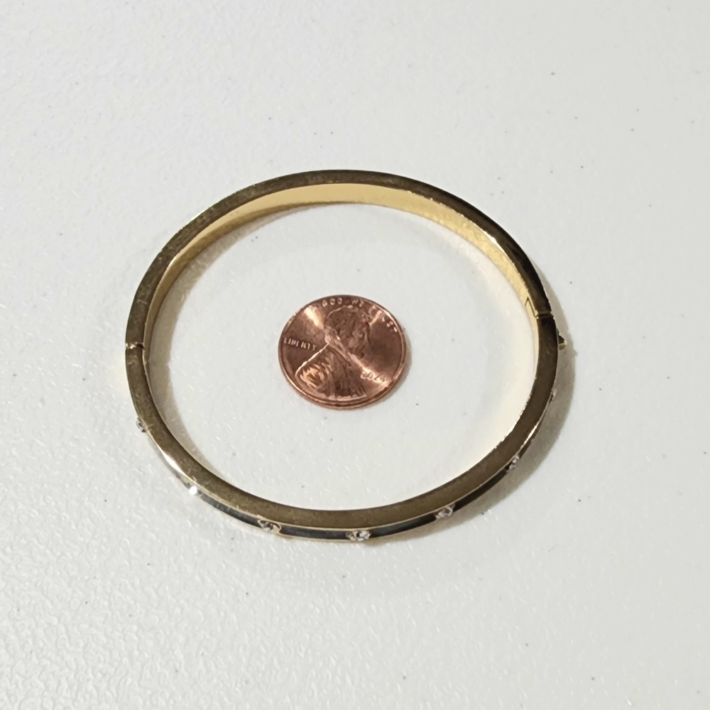 Kate Spade NY Set In Stone Crystal Enamel Bangle Bracelet - Picture 2 of 7